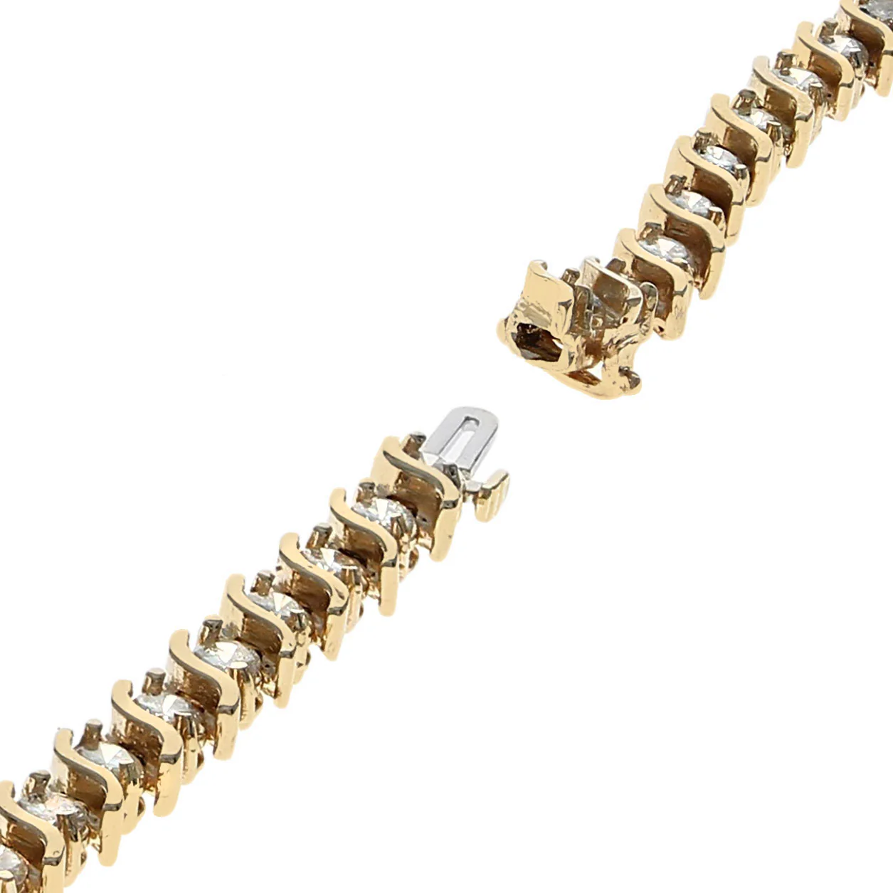 Round Diamond S Link Inline Bracelet - Image 2