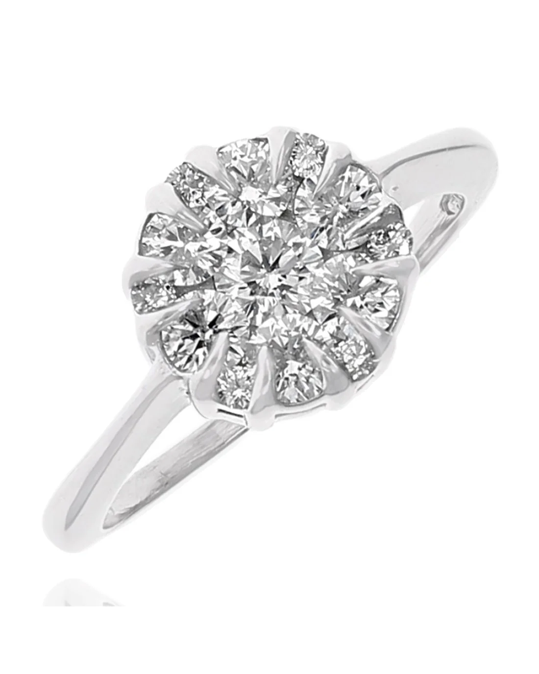 Round Top Diamond Cluster Ring