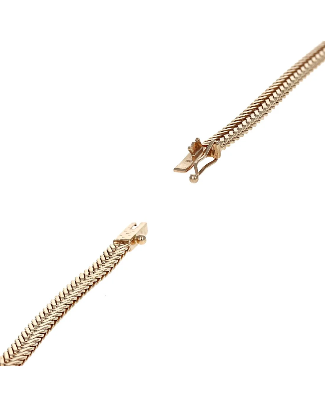 Ruby and Diamond Cluster Station Wheat Link Bracelet - Image 2