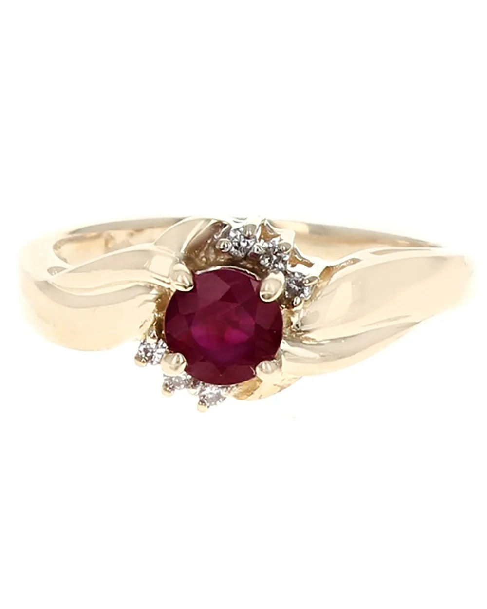 Ruby and Diamond Fluted Ring - Image 2