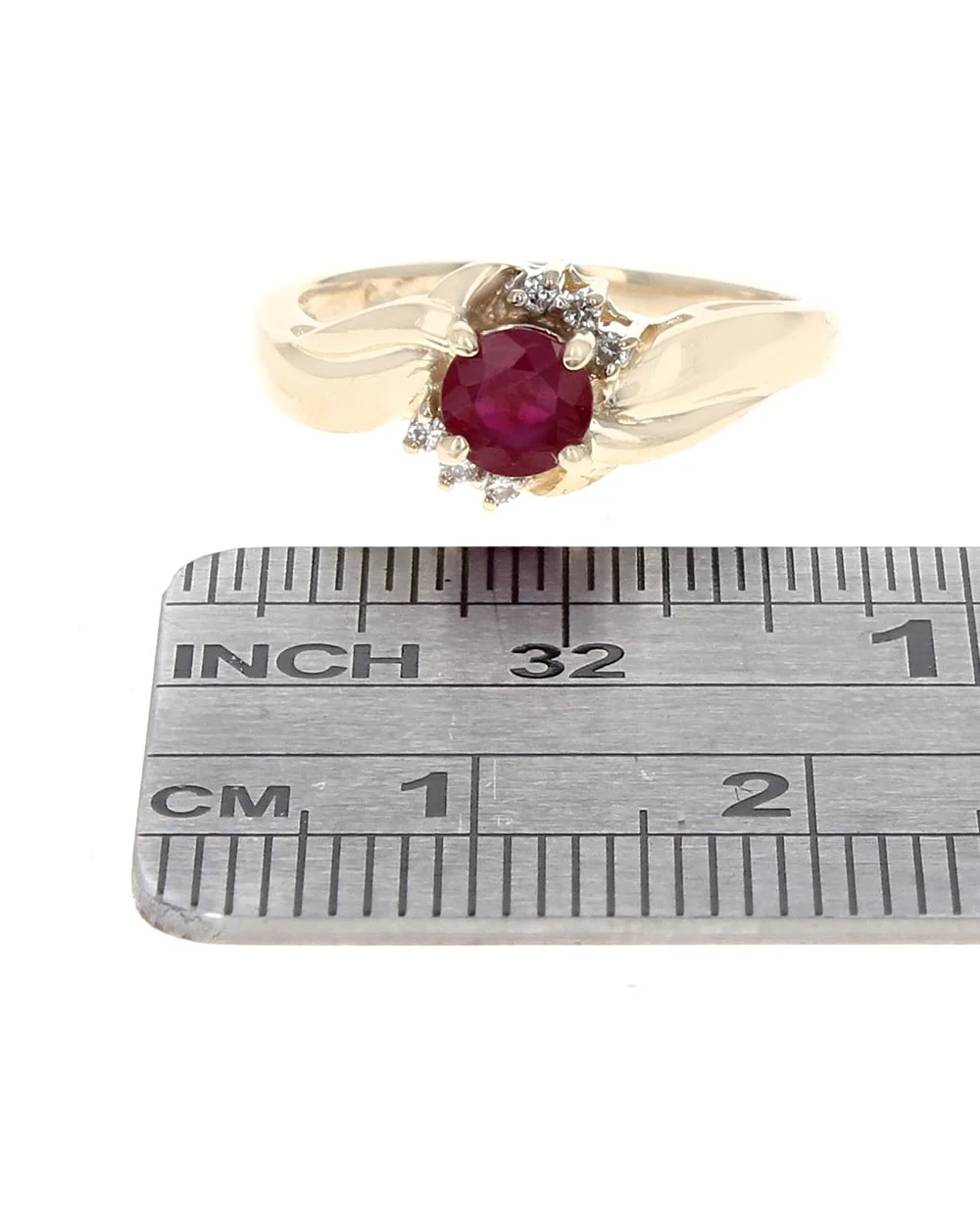 Ruby and Diamond Fluted Ring - Image 3