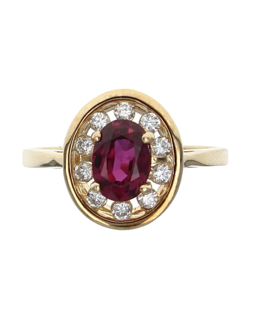 Ruby and Diamond Halo Ring - Image 2