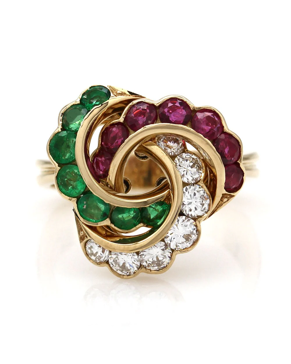 Ruby, Emerald and Diamond Ring in Gold - Image 2