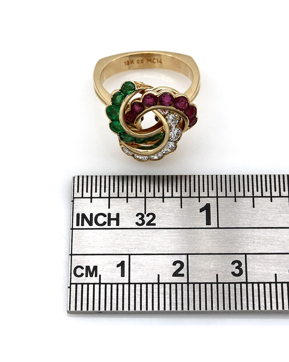 Ruby, Emerald and Diamond Ring in Gold - Image 4