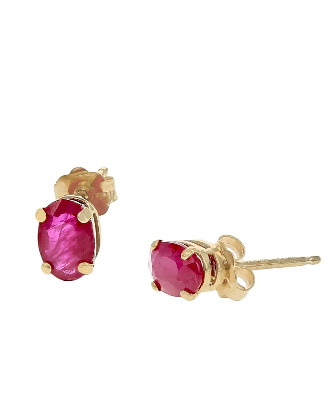 Ruby Stud Earrings in Yellow Gold - Image 2