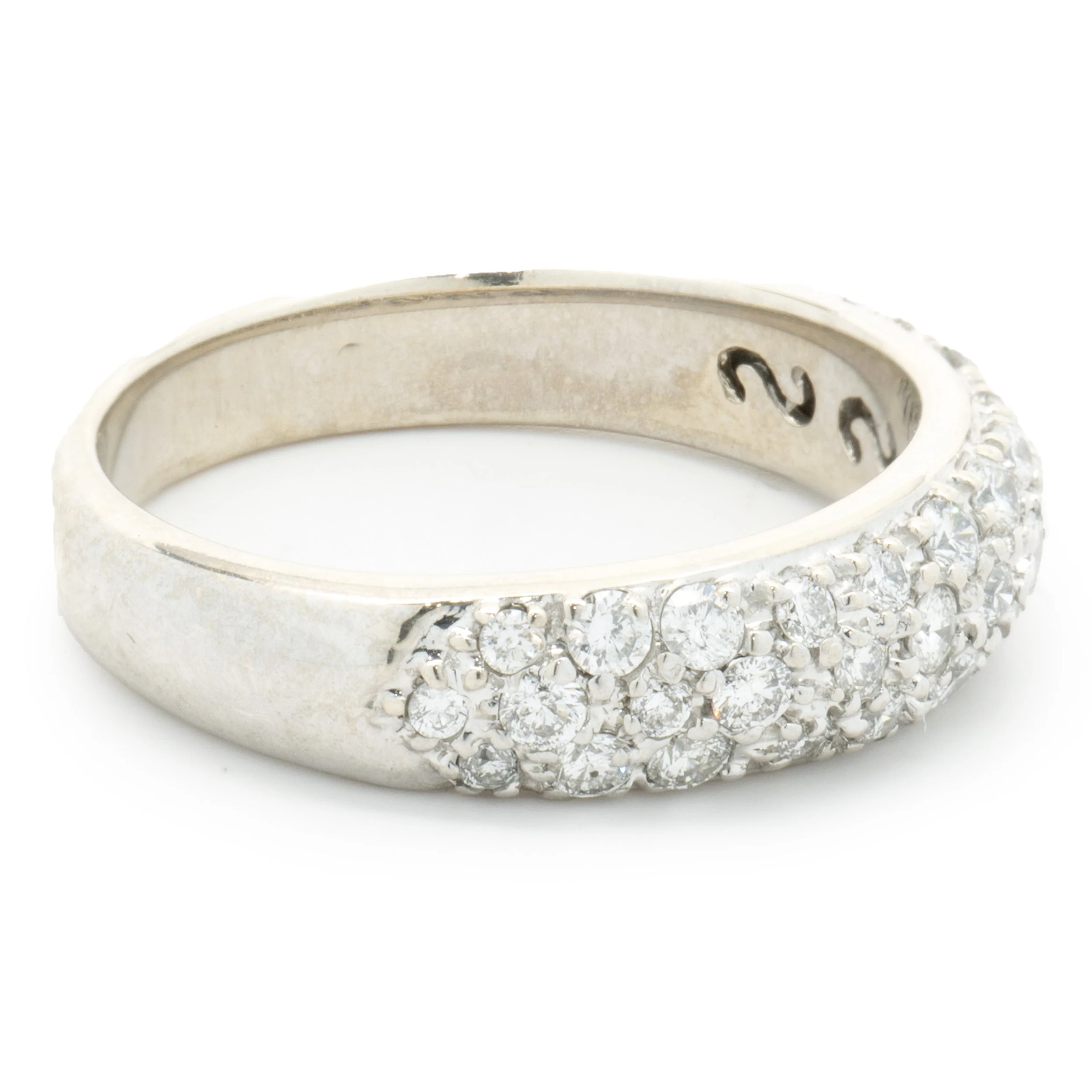 Sonia B 14 Karat White Gold Pave Diamond Band - Image 4