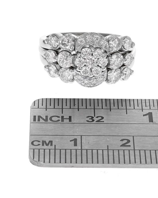 Sonia B. Diamond Cluster Wedding Set - Image 3