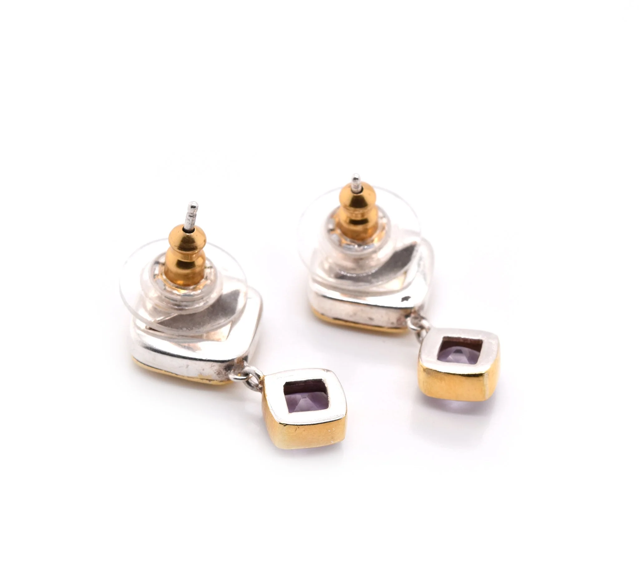 Sterling Silver and 18k Yellow Gold Amethyst Bracelet and Earring Set - Image 3