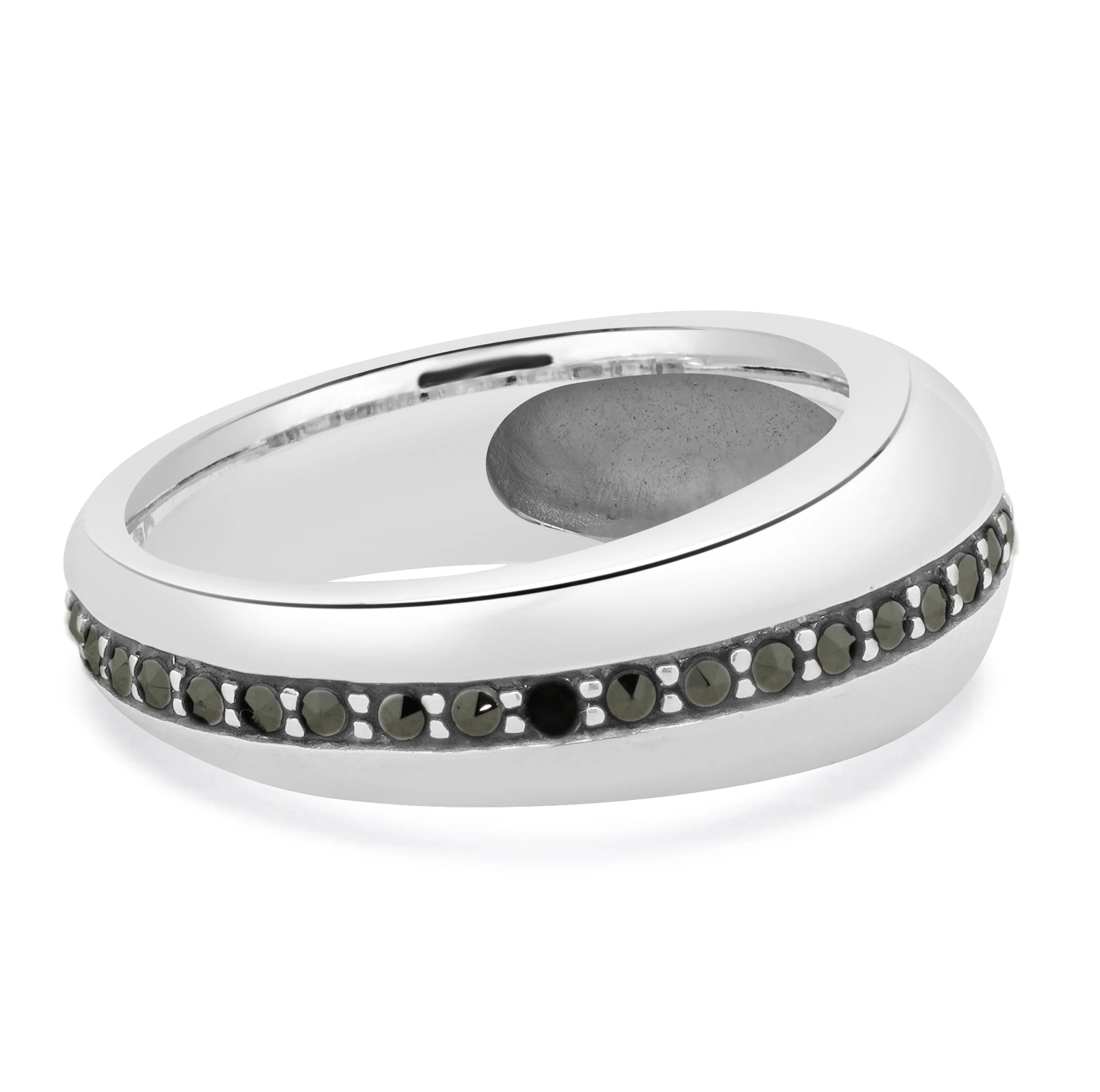 Sterling Silver Channel Set Marcasite Ring - Image 4