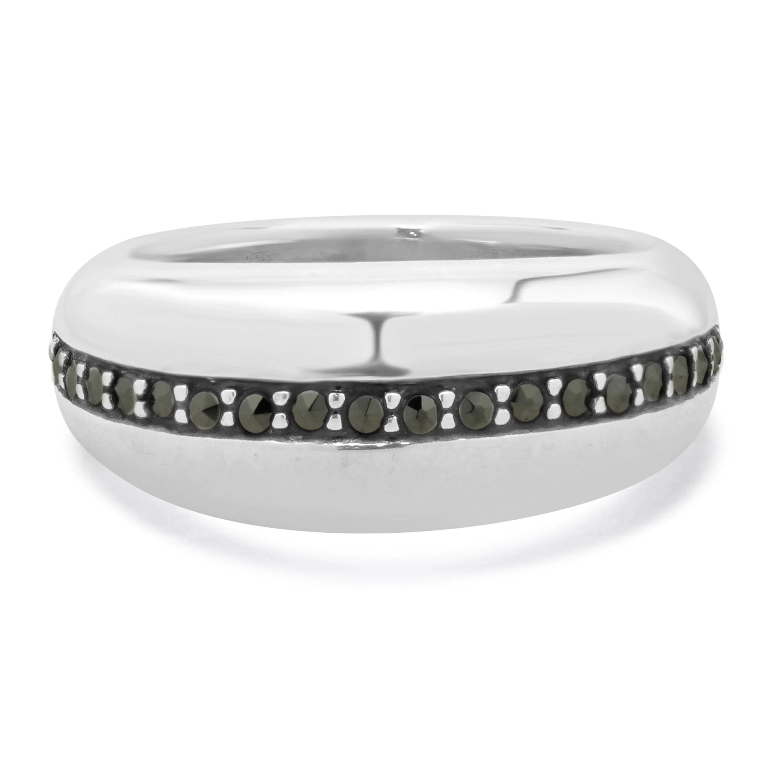 Sterling Silver Channel Set Marcasite Ring