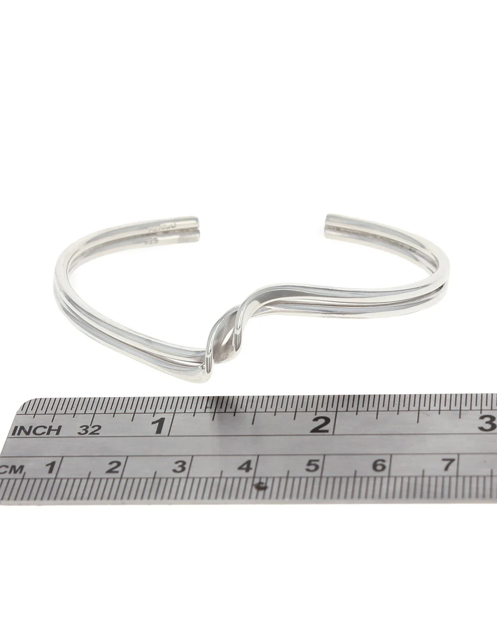 Sterling Silver Crossover Cuff Bracelet - Image 3