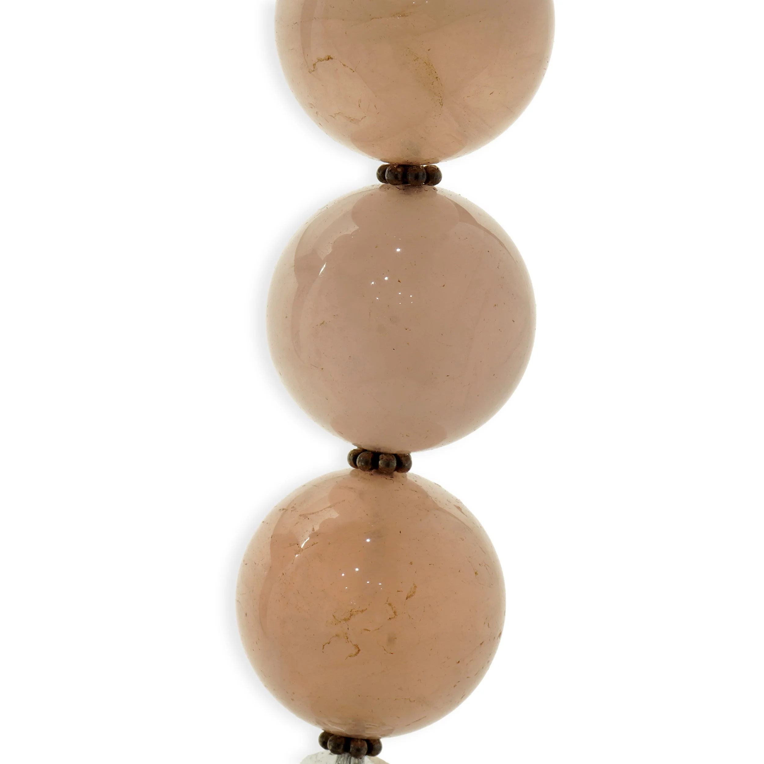 Sterling Silver Double Strand Rose Quartz Necklace - Image 3