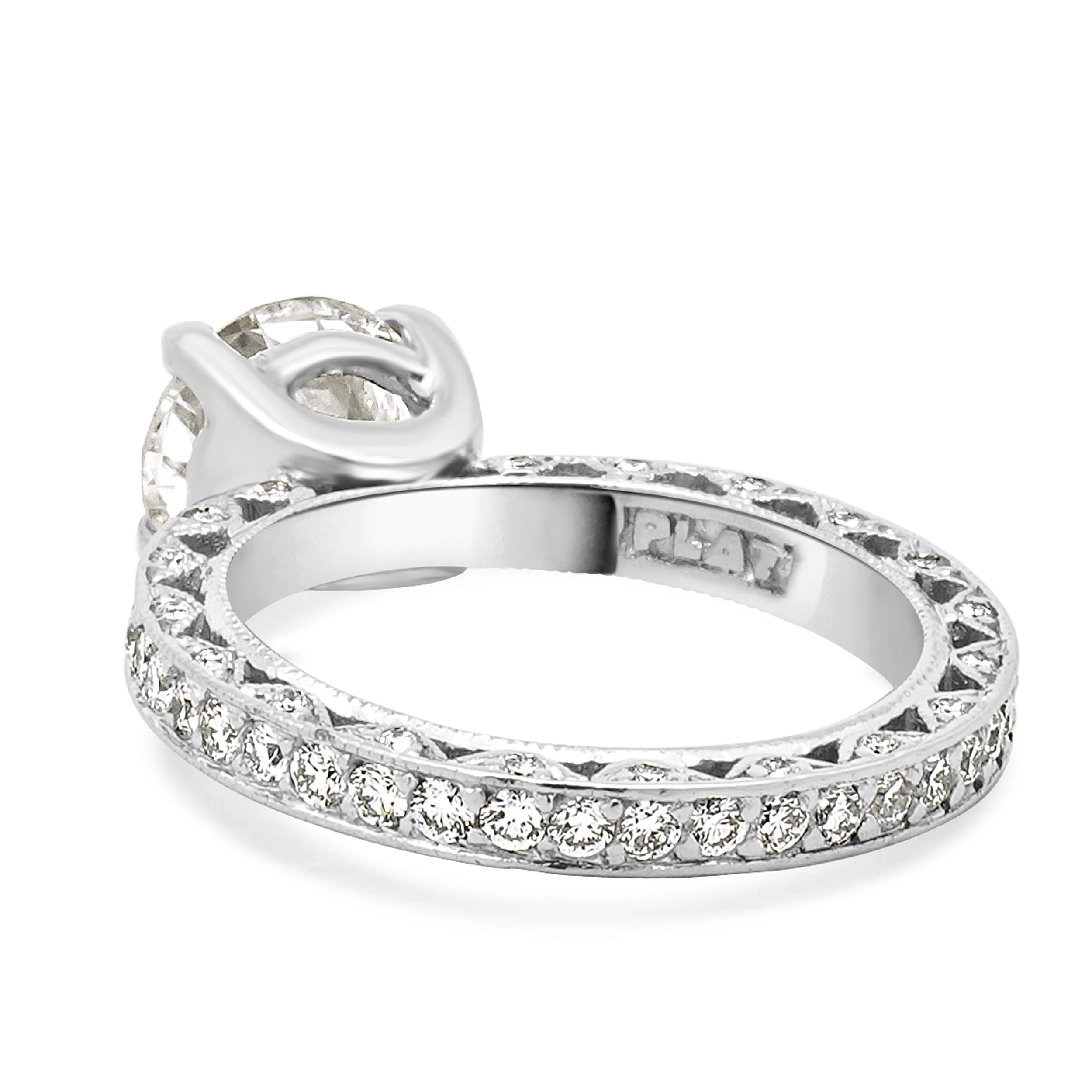 Tacori Platinum Round Brilliant Cut Diamond Engagement Ring - Image 3