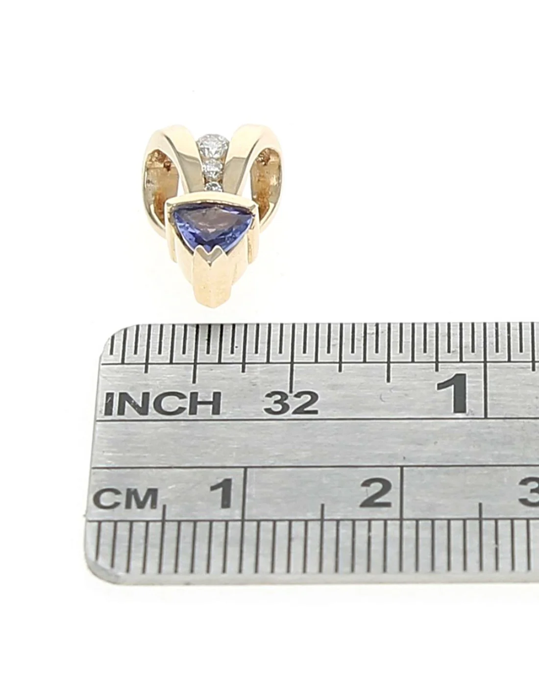 Tanzanite and Diamond Pendant in Yellow Gold - Image 3