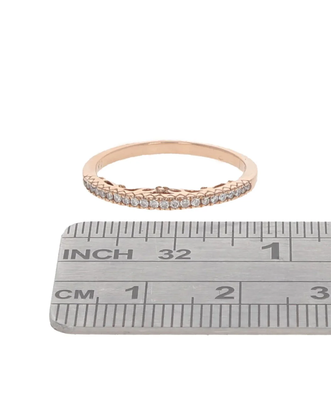 Thin Diamond Band in Rose Gold - Image 3