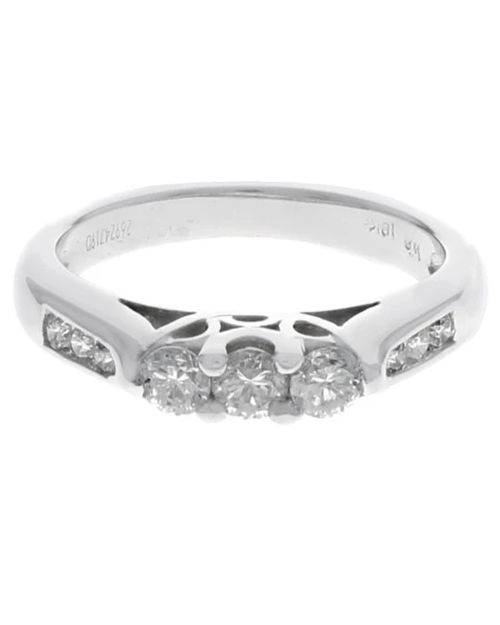 Three Stone Diamond Wedding Ring - Image 2
