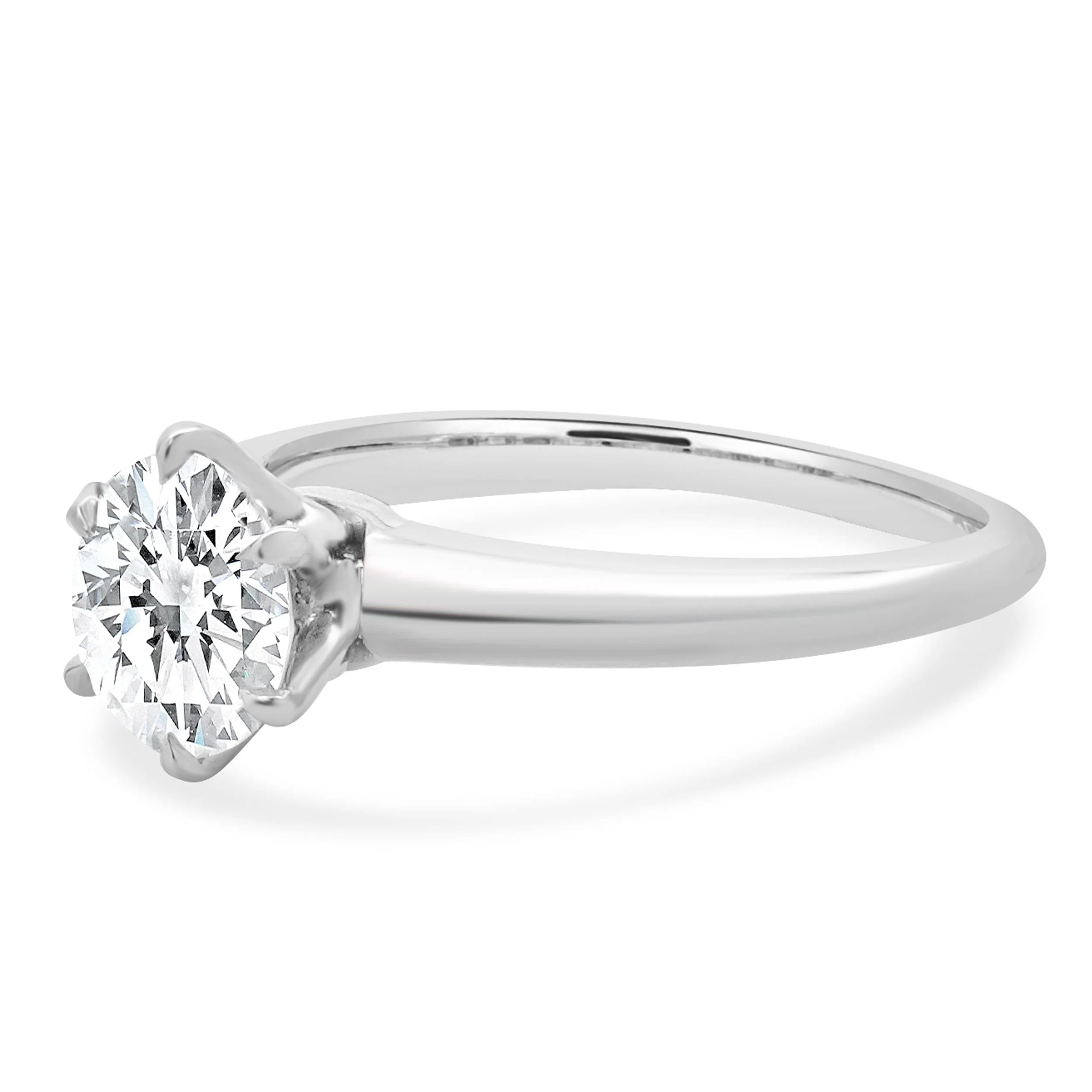 Tiffany and Co. Platinum Round Diamond Engagement Ring - Image 2