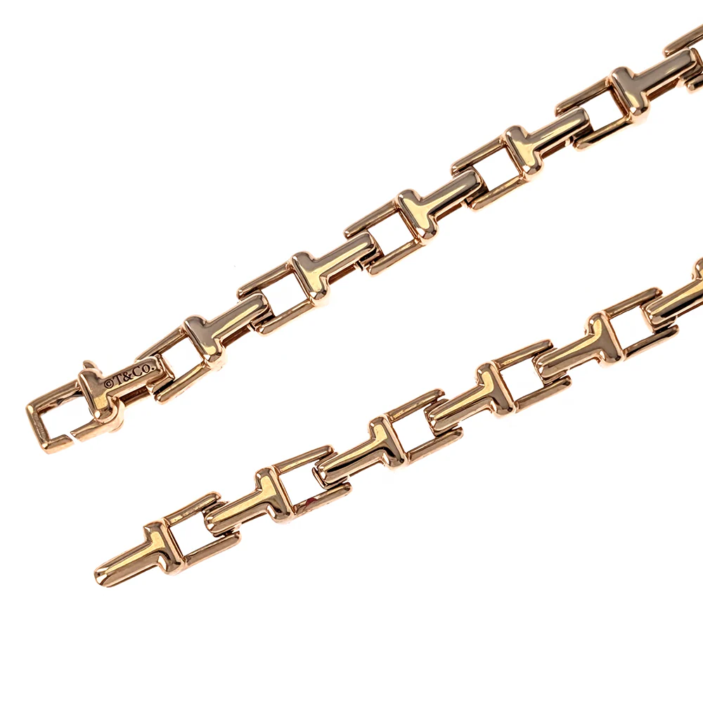 Tiffany & Co. 18K Rose Gold T Link Chain Necklace - Image 3