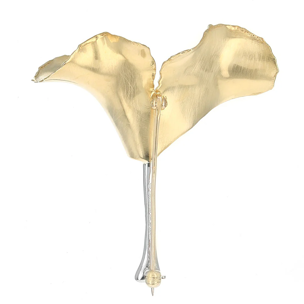 Tiffany & Co. Angela Cummings Diamond Ginkgo Leaf Brooch - Image 2