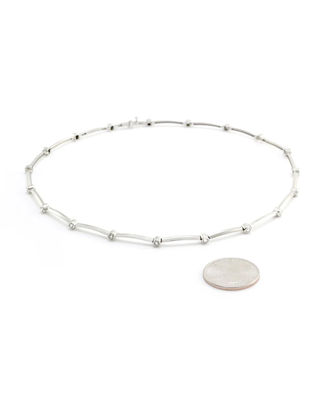 Tiffany & Co. Diamond Station Necklace in Platinum - Image 4