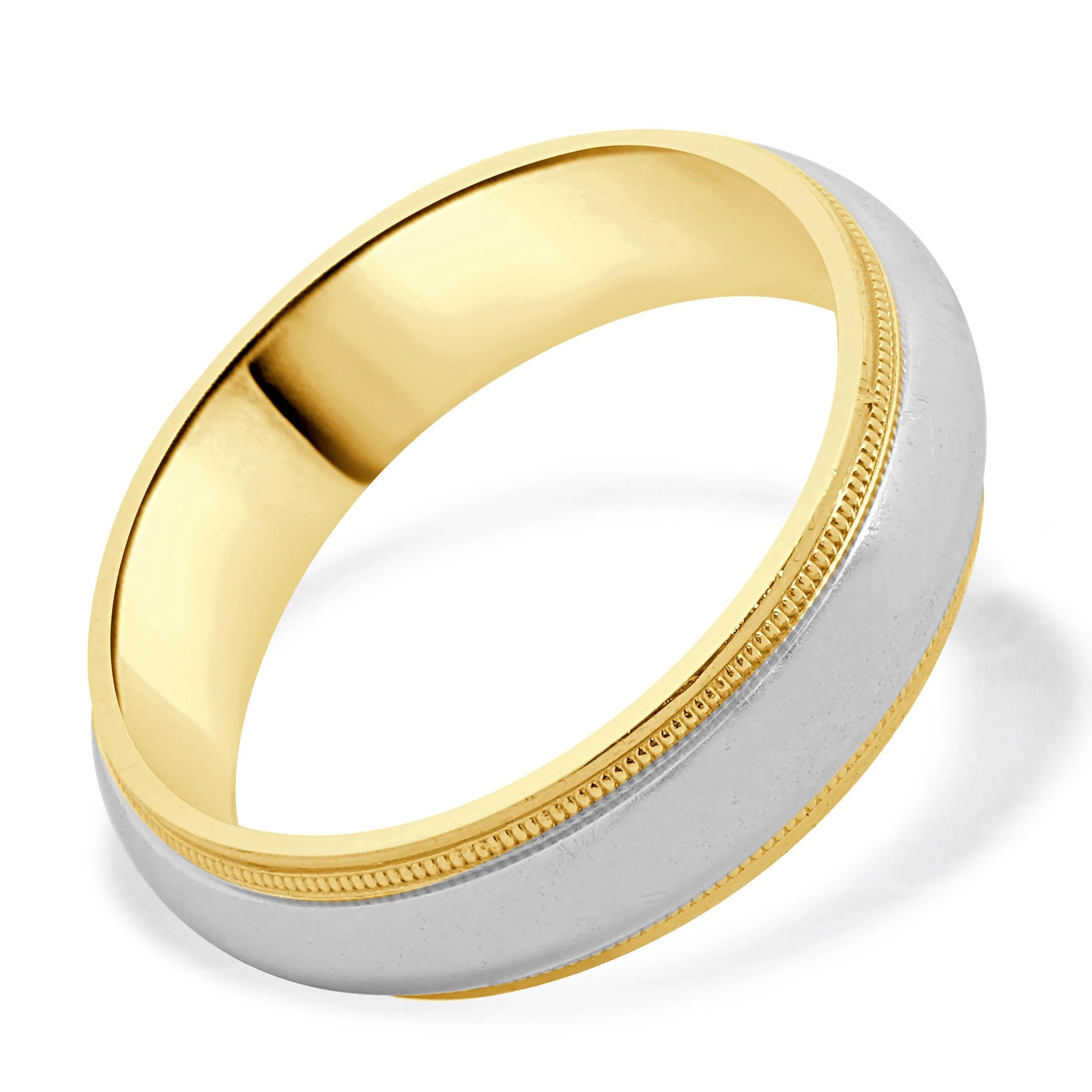 Tiffany & Co. Platinum & 18 Karat Yellow Gold Milgrain 6MM Band - Image 3