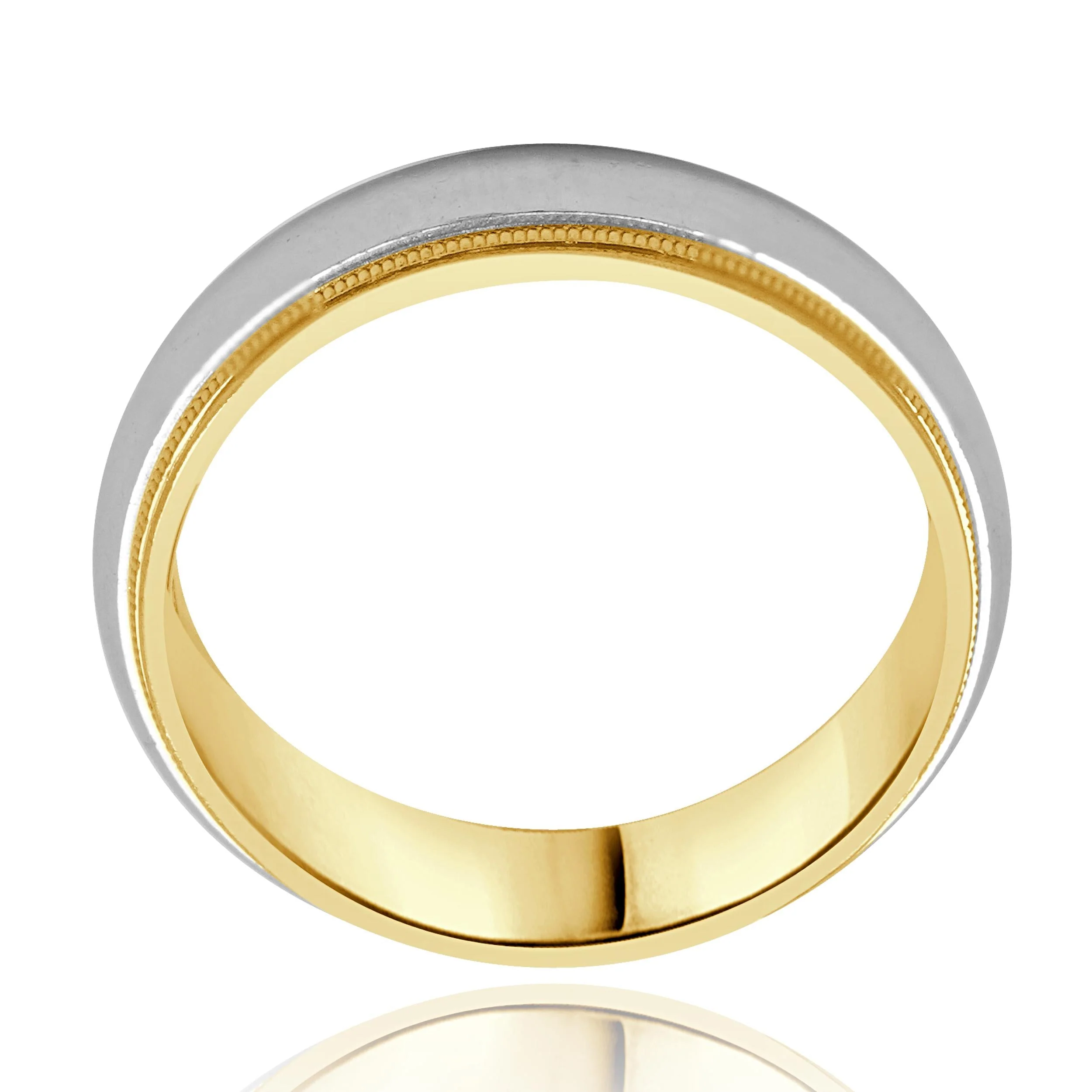 Tiffany & Co. Platinum & 18 Karat Yellow Gold Milgrain 6MM Band - Image 4