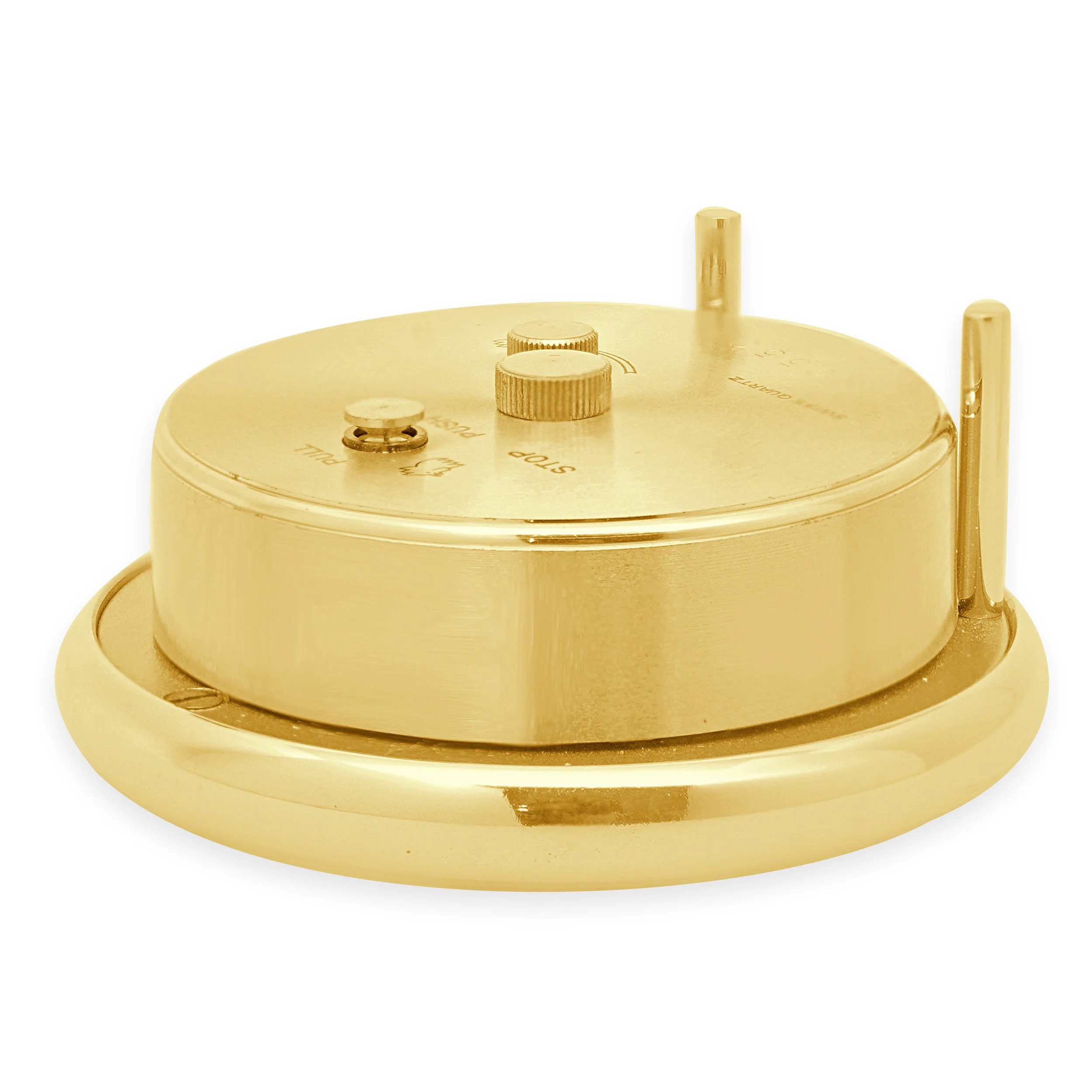 Tiffany & Co. Round Brass Desk Alarm Clock Swiss Quartz - Image 4