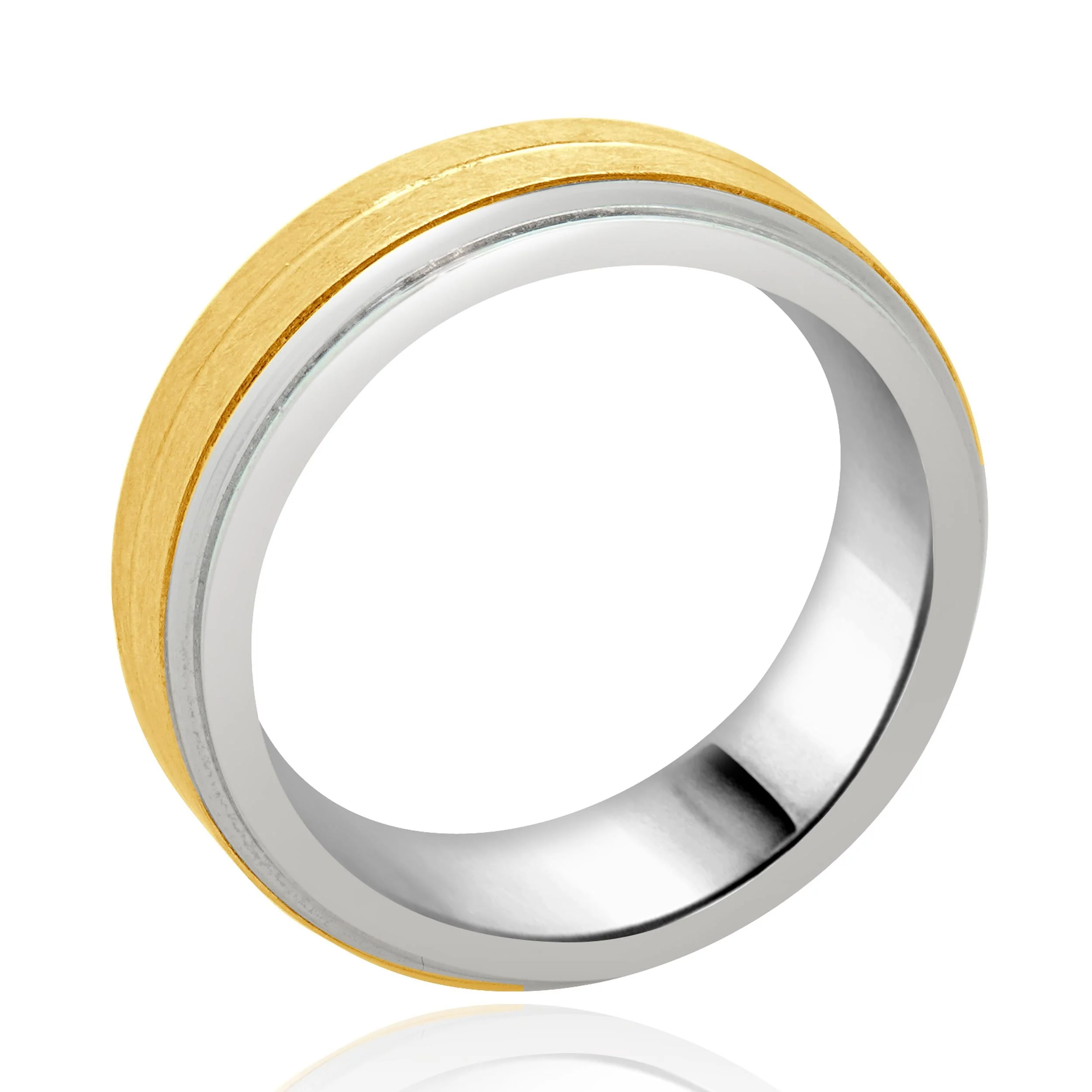 Tungsten & 10 Karat Yellow Gold Inlay 8mm Band - Image 3
