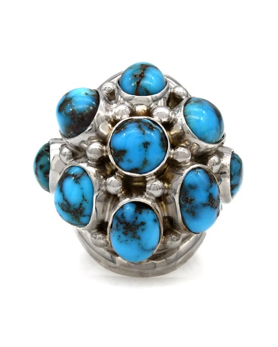 Turquoise Cabachon Dome Ring - Image 2