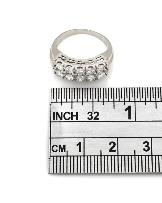 Two Row Prong Set Diamond Ring in 14kw - Image 3