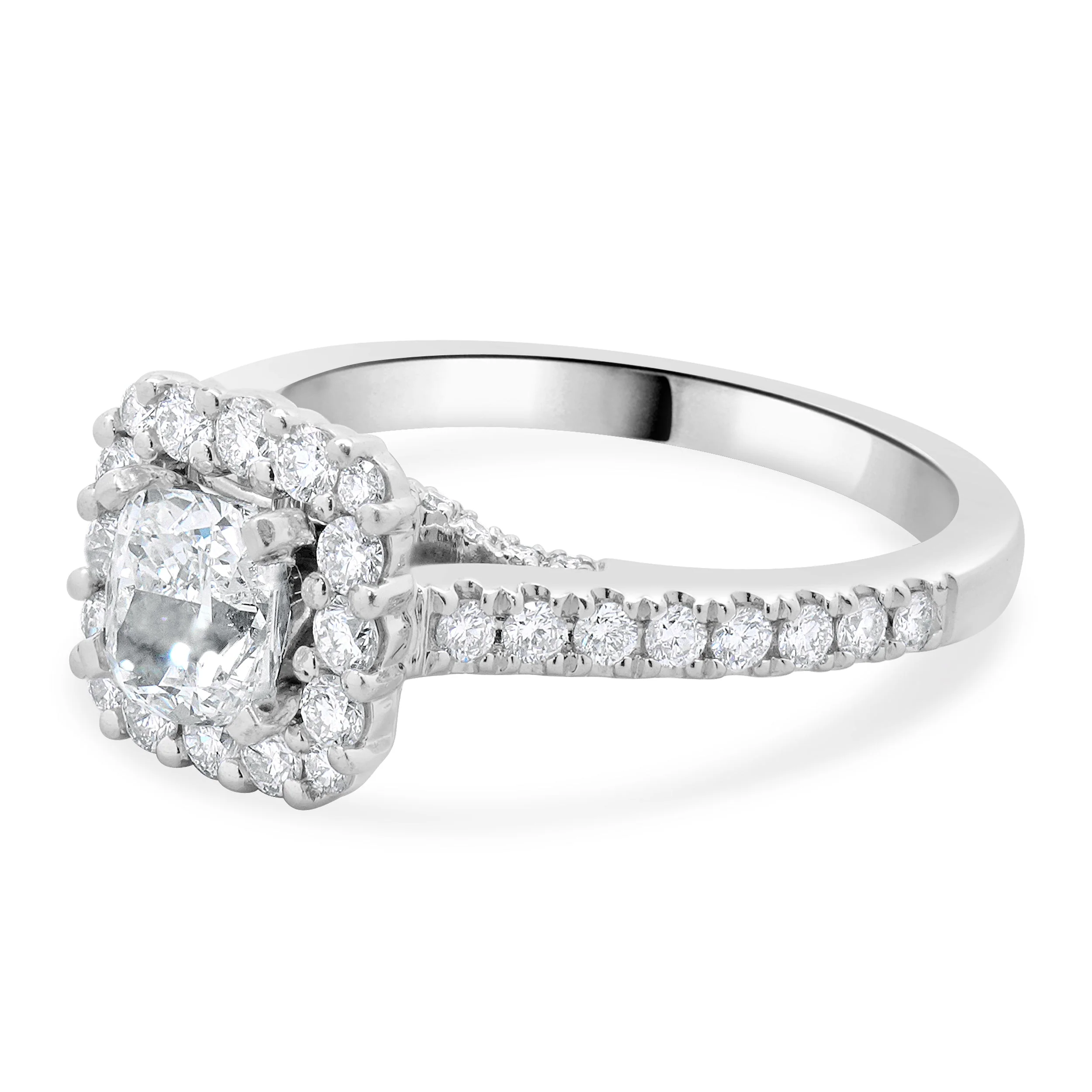 Vera Wang 14 Karat White Gold Cushion Cut Diamond Engagement Ring - Image 2