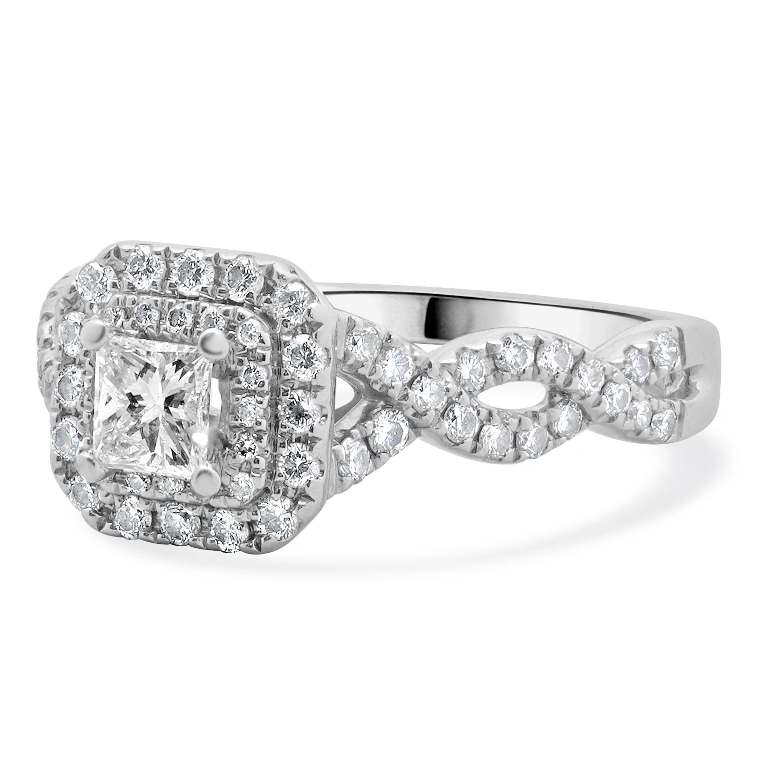 Vera Wang 14 Karat White Gold Princess Cut Diamond Engagement Ring - Image 4