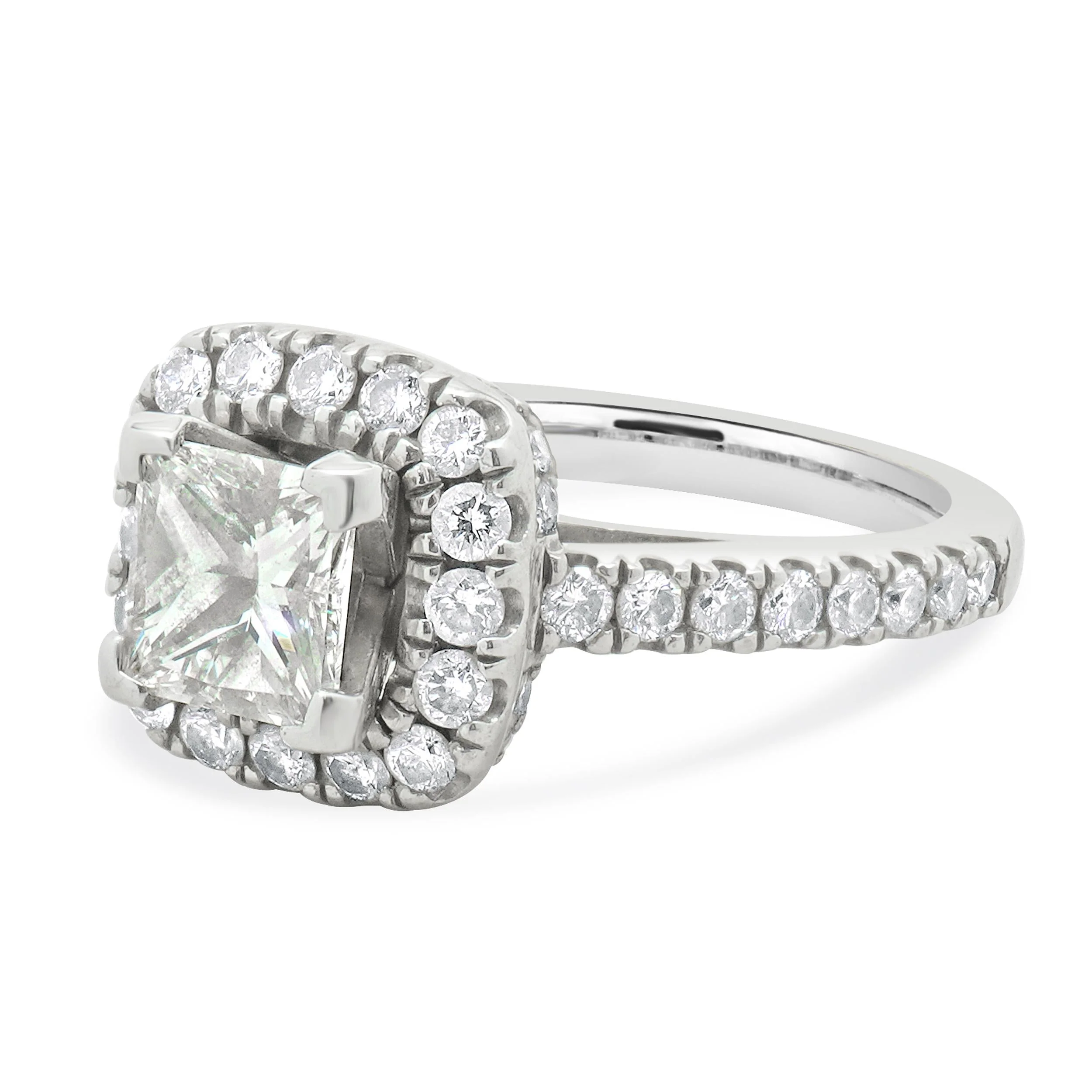 Vera Wang 14 Karat White Gold Princess Cut Diamond Engagement Ring - Image 2