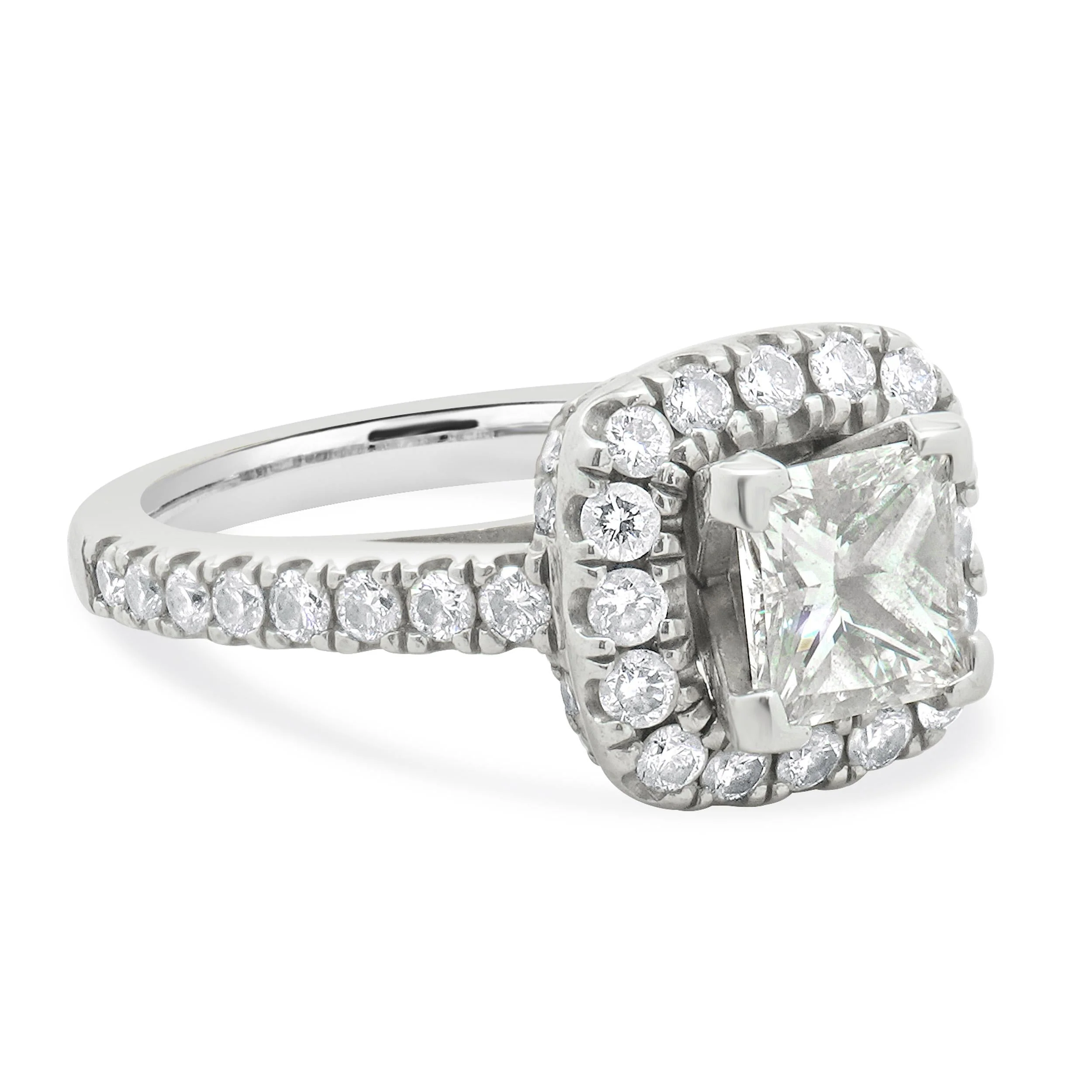 Vera Wang 14 Karat White Gold Princess Cut Diamond Engagement Ring - Image 4