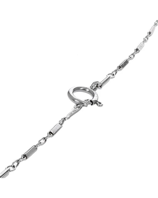 Vintage Diamond and Synthetic Sapphire Drop on Bar Cabla Chain Necklace - Image 2