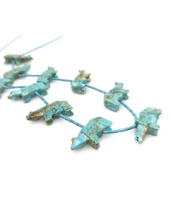 Zuni Carved Turquoise Bear Fetish Necklace - Image 2